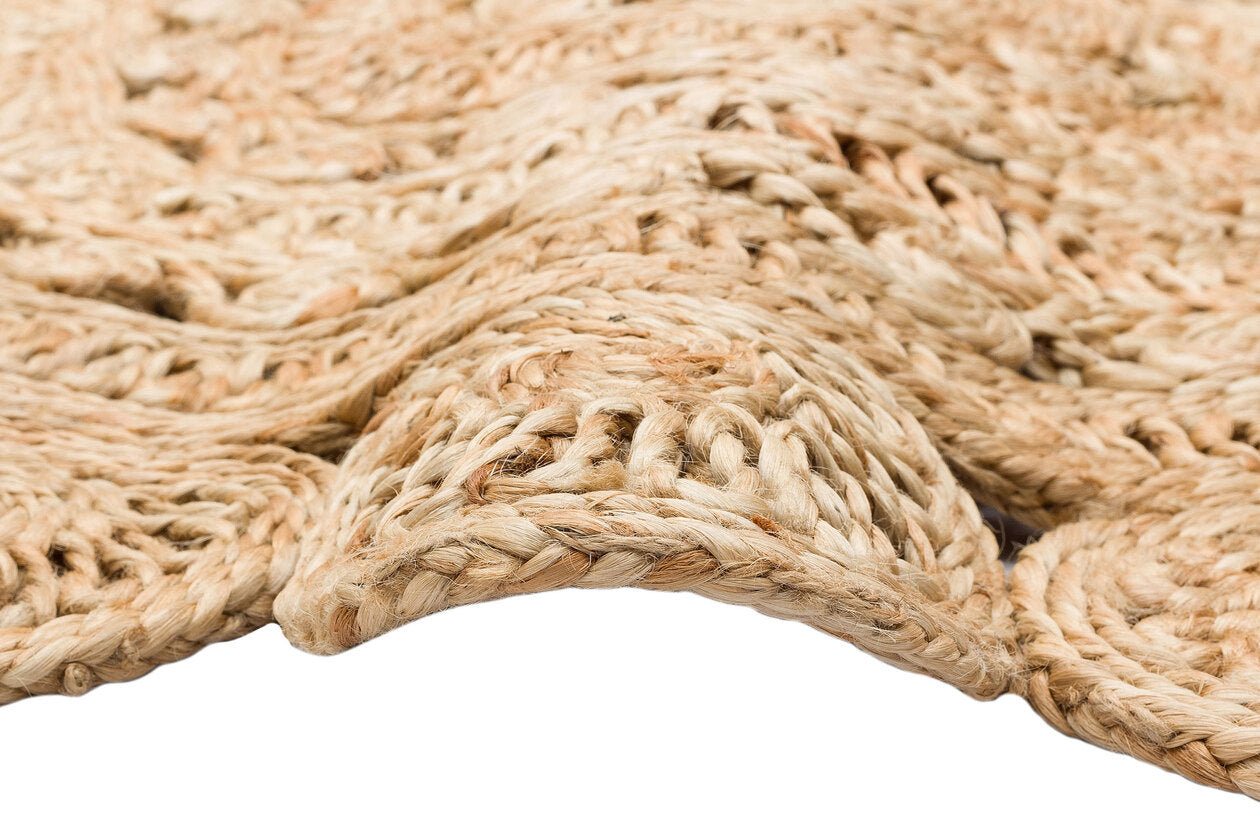 CA-105 DHURRIE XW - SOLO - Yuvarlak veya Oval El Dokuma Naturel Jüt Hasır Halı